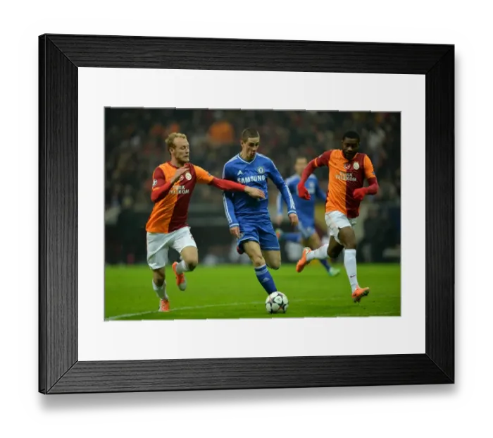 Framed Print : Battle for the Ball: Torres Sandwiched between Kaya and Chedjou in Intense UEFA Champions League Clash Framed Print : Battle for the Ball: Torres Sandwiched between Kaya and Chedjou in Intense UEFA Champions League Clash