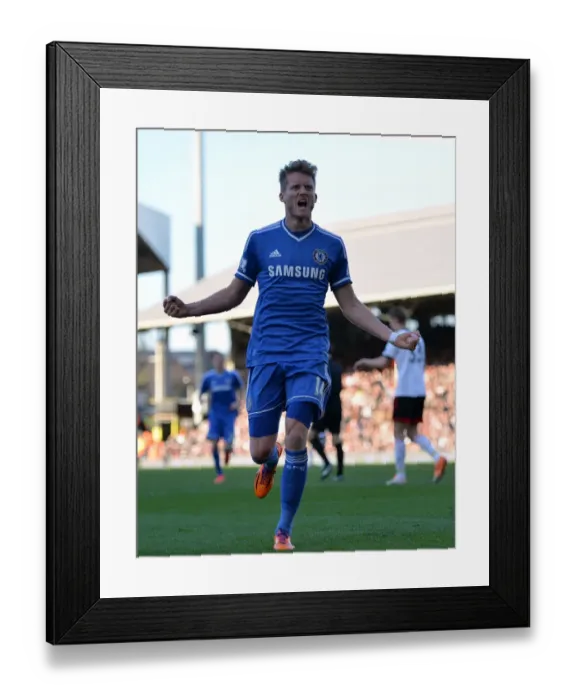 Framed Print : Andres Schurrle's Thrilling Goal Celebration: Fulham vs. Chelsea (Barclays Premier League, 1st March 2014) Framed Print : Andres Schurrle's Thrilling Goal Celebration: Fulham vs. Chelsea (Barclays Premier League, 1st March 2014)