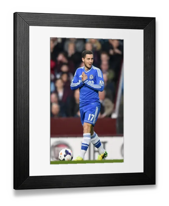 Framed Print : Eden Hazard in Action: Chelsea's Star Performer vs. Aston Villa, Barclays Premier League, March 2014