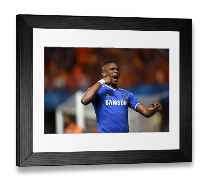 Framed Print : Samuel Eto'o's Thrilling First Goal: Chelsea vs. Galatasaray in the UEFA Champions League (March 18, 2014) Framed Print : Samuel Eto'o's Thrilling First Goal: Chelsea vs. Galatasaray in the UEFA Champions League (March 18, 2014)
