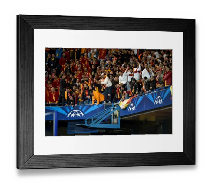 Framed Print : Galatasaray Fans Unwavering Passion: Chelsea's Stamford Bridge, UEFA Champions League Round of 16 (18th March 2014) Framed Print : Galatasaray Fans Unwavering Passion: Chelsea's Stamford Bridge, UEFA Champions League Round of 16 (18th March 2014)