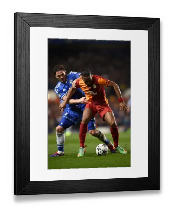Framed Print : Battle for the Ball: Lampard vs. Drogba - Chelsea's Champions League Showdown (18th March 2014, Stamford Bridge) Framed Print : Battle for the Ball: Lampard vs. Drogba - Chelsea's Champions League Showdown (18th March 2014, Stamford Bridge)