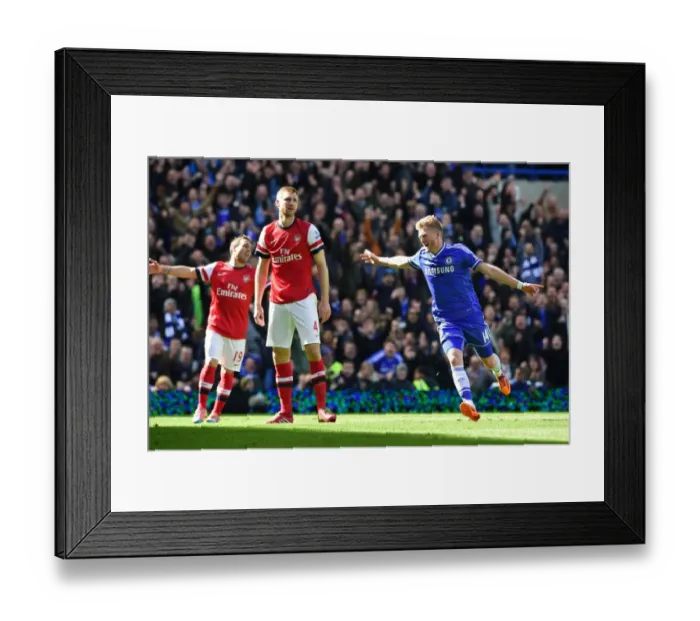 Framed Print : Andre Schurrle Scores Chelsea's Second Goal: Chelsea vs. Arsenal, Barclays Premier League, Stamford Bridge (March 22, 2014) Framed Print : Andre Schurrle Scores Chelsea's Second Goal: Chelsea vs. Arsenal, Barclays Premier League, Stamford Bridge (March 22, 2014)