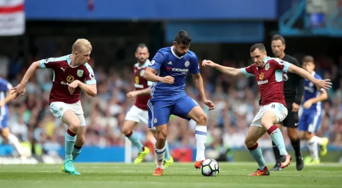 Framed Print : Battle for the Ball: Diego Costa vs. Dean Marney - Chelsea vs. Burnley, Premier League Framed Print : Battle for the Ball: Diego Costa vs. Dean Marney - Chelsea vs. Burnley, Premier League
