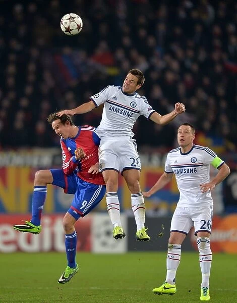 Battle for the Ball: Terry, Azpilicueta vs. Streller - Chelsea's UEFA Champions League Showdown against FC Basel (November 2013)