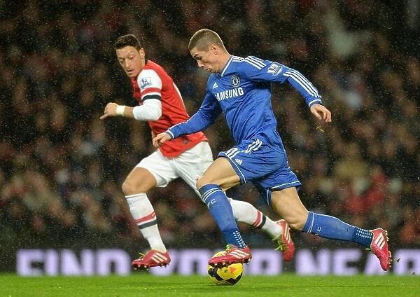 Battle for the Ball: Torres vs. Ozil - Arsenal vs. Chelsea Rivalry, Premier League, Emirates Stadium (December 23, 2013)