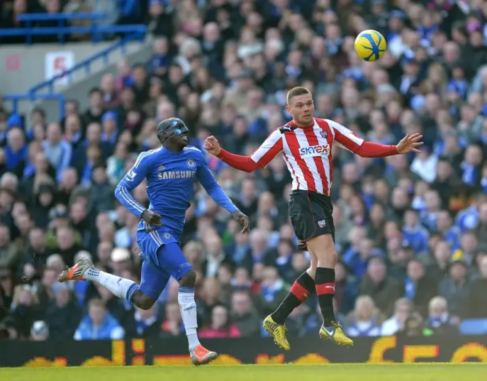 Framed Print : Battleground Stamford Bridge: Demba Ba vs Harlee Dean - FA Cup Fourth Round Replay Clash Framed Print : Battleground Stamford Bridge: Demba Ba vs Harlee Dean - FA Cup Fourth Round Replay Clash