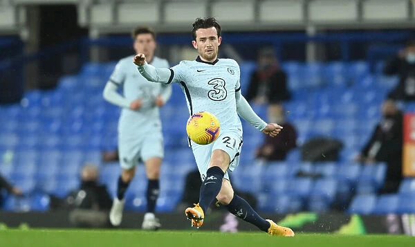 Ben Chilwell of Chelsea in Action at Everton vs Chelsea Premier League Match, December 2020