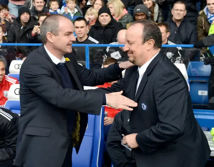 Framed Print : Benitez and Clarke: A Pre-Match Handshake at Stamford Bridge (Chelsea vs. West Brom, March 2, 2013) Framed Print : Benitez and Clarke: A Pre-Match Handshake at Stamford Bridge (Chelsea vs. West Brom, March 2, 2013)
