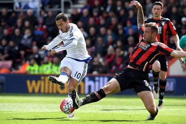 Blocked Shot: Eden Hazard vs. Steve Cook - AFC Bournemouth vs. Chelsea (April 2016)