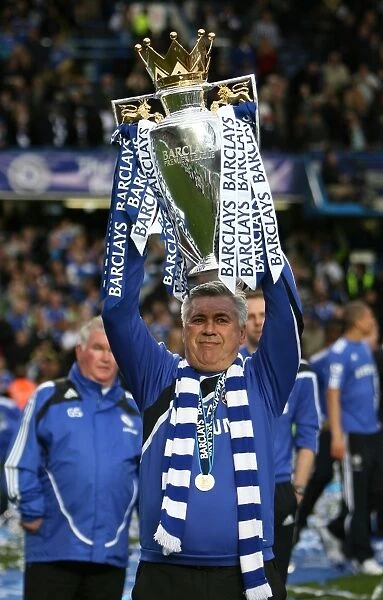 Carlo Ancelotti Celebrates Premier League Victory with Chelsea Football Club (2009-2010)