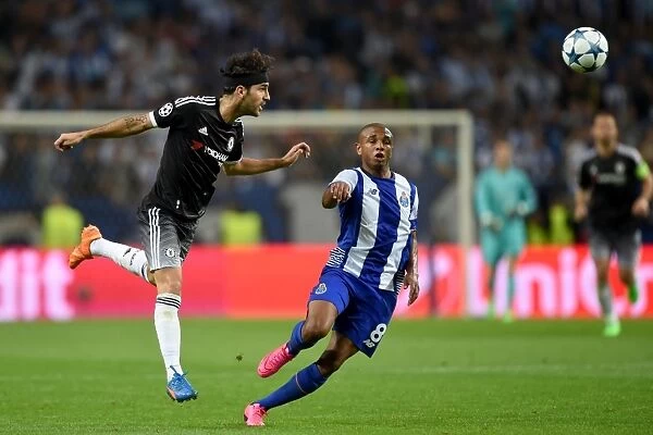 Cesc Fabregas Scores the Game-Winning Goal Past Yacine Brahimi in Chelsea's Champions League Victory at Estadio do Dragao (September 2015)