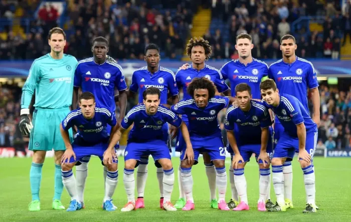 Framed Print : Champions League Group G: Chelsea FC's Star-Studded Team Lineup vs Maccabi Tel Aviv (Sept 2015)
