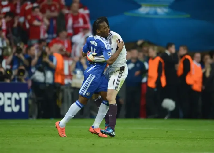 Framed Print : Champions League Triumph: Didier Drogba and Petr Cech Celebrate Chelsea's Victory over FC Bayern Munich Framed Print : Champions League Triumph: Didier Drogba and Petr Cech Celebrate Chelsea's Victory over FC Bayern Munich