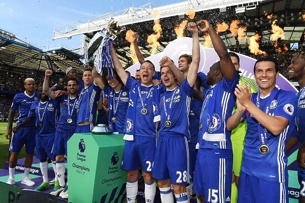 Chelsea Champions: Gary Cahill and John Terry Lift the Premier League Trophy