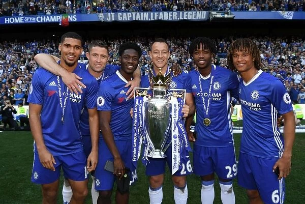 Chelsea Champions: Ruben Loftus-Cheek, Gary Cahill, Ola Aina, Michy Batshuayi, and Nathan Ake Celebrate Premier League Victory