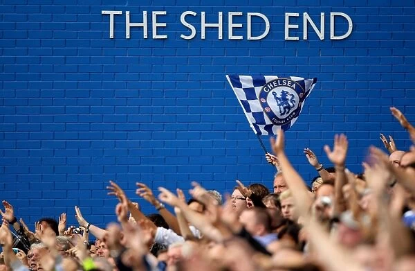 Chelsea Fans in Full Song: A Sea of Passion in the Shed End at Stamford Bridge, Barclays Premier League: Chelsea vs Swansea City