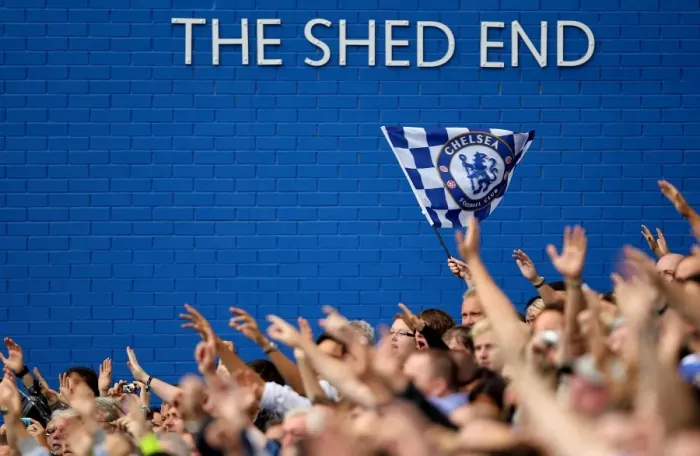 Framed Print : Chelsea Fans in Full Song: A Sea of Passion in the Shed End at Stamford Bridge, Barclays Premier League: Chelsea vs Swansea City Framed Print : Chelsea Fans in Full Song: A Sea of Passion in the Shed End at Stamford Bridge, Barclays Premier League: Chelsea vs Swansea City