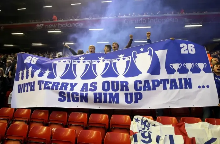 Framed Print : Chelsea Fans United: A Sea of Blue for John Terry at Anfield (Liverpool vs. Chelsea, Premier League 2015-16) Framed Print : Chelsea Fans United: A Sea of Blue for John Terry at Anfield (Liverpool vs. Chelsea, Premier League 2015-16)