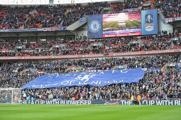 Chelsea Fans Wave Flags at FA Cup Final vs. Liverpool (2012, Wembley Stadium)