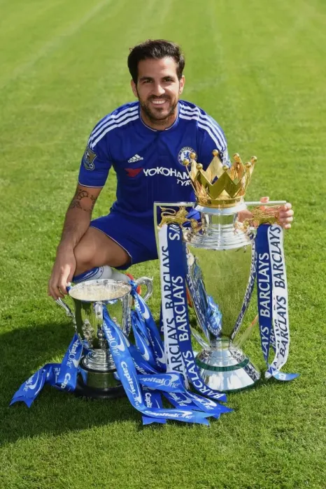 Framed Print : Chelsea FC: 2015-16 Team Photocall - Cesc Fabregas at Cobham Training Ground
