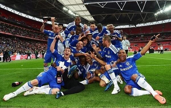 Chelsea FC Celebrates FA Cup Victory over Liverpool at Wembley Stadium (2012)