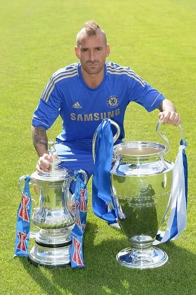 Chelsea FC: Team Photocall with Raul Meireles at Cobham Training Ground - August 2012
