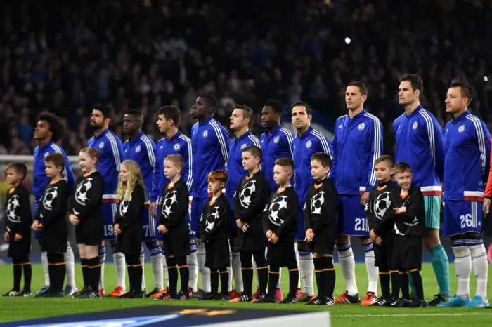Framed Print : Chelsea FC - UEFA Champions League: Players Pre-Game Line-Up vs. Dynamo Kiev at Stamford Bridge (November 2015)