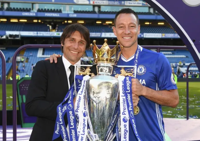 Framed Print : Chelsea Football Club: Conte and Terry Celebrate Premier League Title Victory with Fans at Stamford Bridge