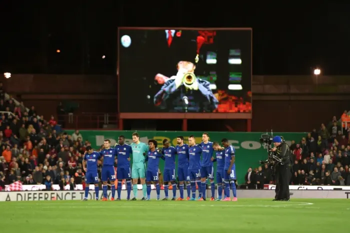 Framed Print : Chelsea Football Club Honors Fallen Armed Forces: A Minute's Silence before Stoke City Match (November 2015) Framed Print : Chelsea Football Club Honors Fallen Armed Forces: A Minute's Silence before Stoke City Match (November 2015)