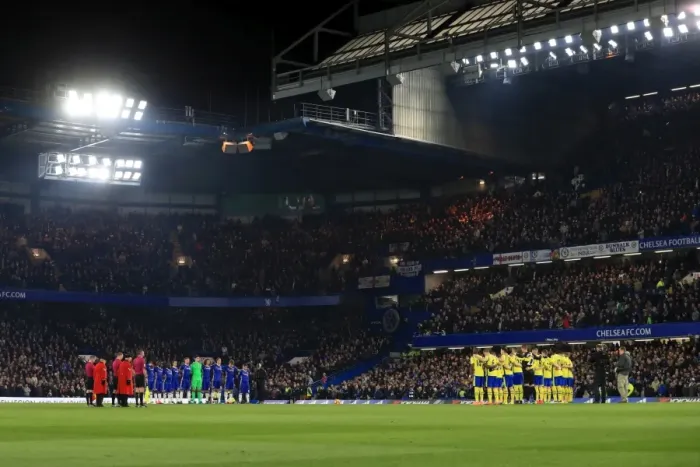 Framed Print : Chelsea Football Club: A Moment of Silence for Remembrance Day - Chelsea vs. Everton, Premier League
