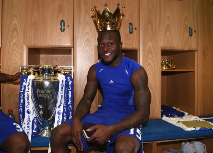 Framed Print : Chelsea Football Club: Victor Moses Celebrates Premier League Title Win at Stamford Bridge Framed Print : Chelsea Football Club: Victor Moses Celebrates Premier League Title Win at Stamford Bridge