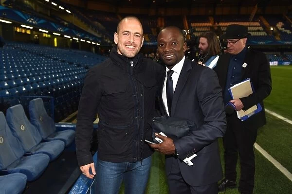 Chelsea Legends Joe Cole and Claude Makelele Reunite at Stamford Bridge during UCL Quarterfinal vs. Paris Saint-Germain (April 2014)