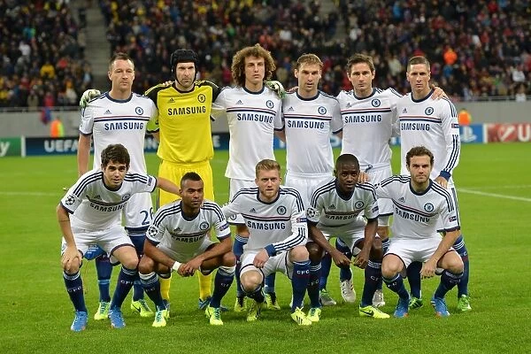 Chelsea Players Unite for Pre-Match Photo at Steaua Bucharest's Stadionul Steaua - UEFA Champions League Group E (1st October 2013)
