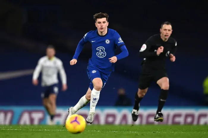 Framed Print : Chelsea vs Aston Villa - Mason Mount at Stamford Bridge, Premier League, London, December 2020