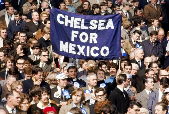 Framed Print : Chelsea vs Leeds United: The FA Cup Final - A Battle of Blues and Whites: Chelsea Fans Humorous Banner