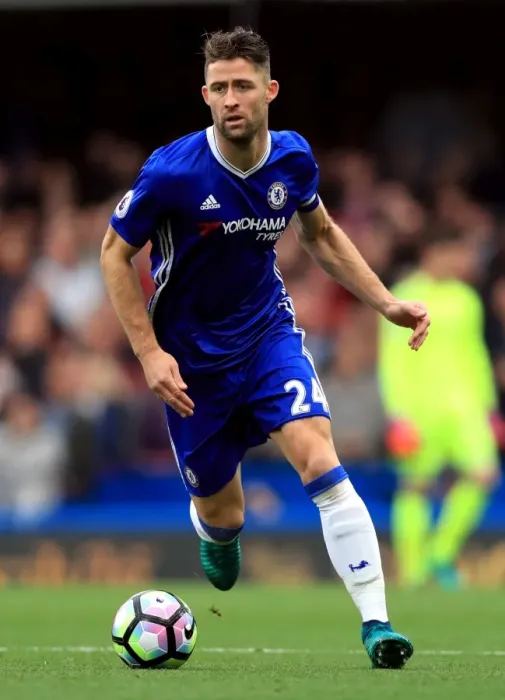 Framed Print : Chelsea vs Manchester United: A Premier League Showdown - Gary Cahill at Stamford Bridge