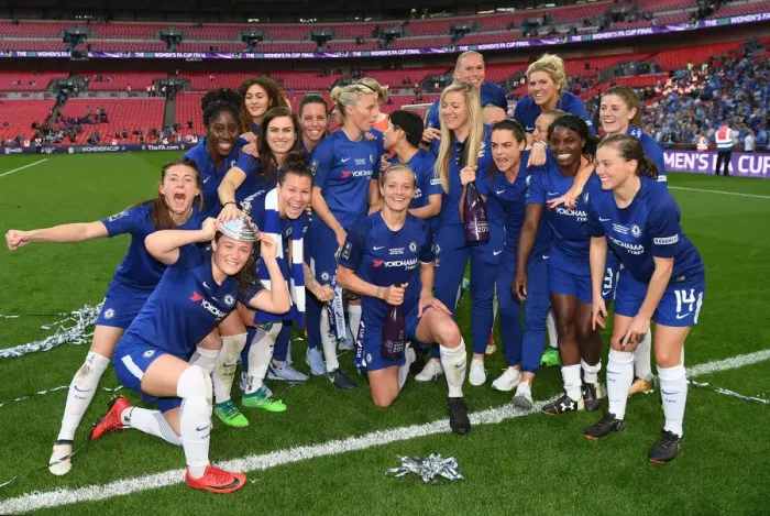 Framed Print : Chelsea Women Triumph in FA Cup Final: Arsenal vs Chelsea (2018) Framed Print : Chelsea Women Triumph in FA Cup Final: Arsenal vs Chelsea (2018)