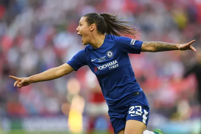 Framed Print : Chelsea Women's Ramona Bachmann Scores Opening Goal in FA Cup Final against Arsenal Framed Print : Chelsea Women's Ramona Bachmann Scores Opening Goal in FA Cup Final against Arsenal