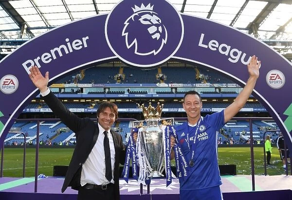 Chelsea's Antonio Conte and John Terry Lift the Premier League Trophy After Chelsea v Sunderland Match