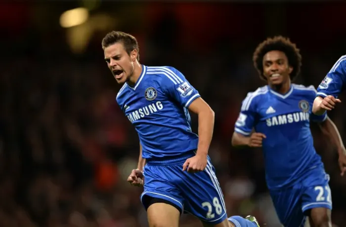 Framed Print : Chelsea's Azpilicueta Scores First: Capital One Cup Upset at Arsenal's Emirates Stadium, 2013 Framed Print : Chelsea's Azpilicueta Scores First: Capital One Cup Upset at Arsenal's Emirates Stadium, 2013