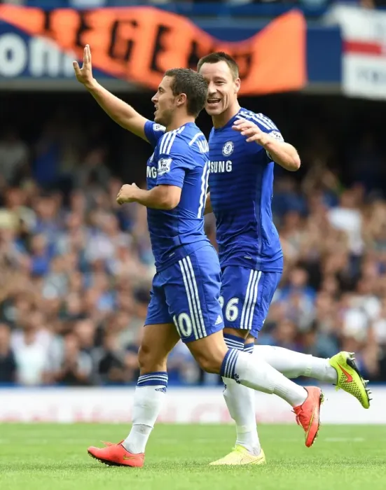 Framed Print : Chelsea's Eden Hazard and John Terry: A Celebratory Moment after Scoring Against Leicester City (August 2014) Framed Print : Chelsea's Eden Hazard and John Terry: A Celebratory Moment after Scoring Against Leicester City (August 2014)
