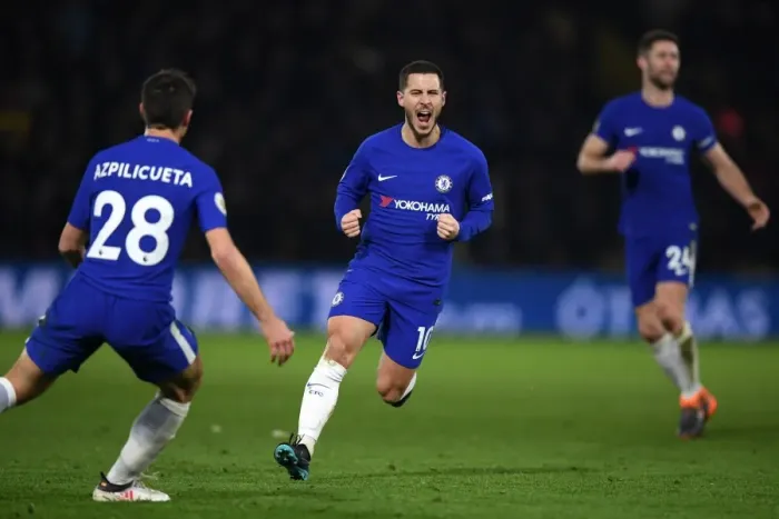 Framed Print : Chelsea's Eden Hazard Scores First Goal: Watford vs Chelsea, Premier League 2018 Framed Print : Chelsea's Eden Hazard Scores First Goal: Watford vs Chelsea, Premier League 2018
