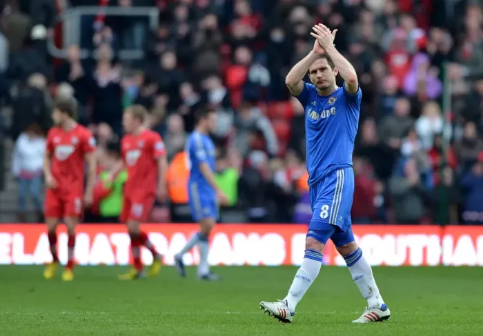 Framed Print : Chelsea's Frank Lampard Salutes Supporters: Southampton vs. Chelsea (March 30, 2013)