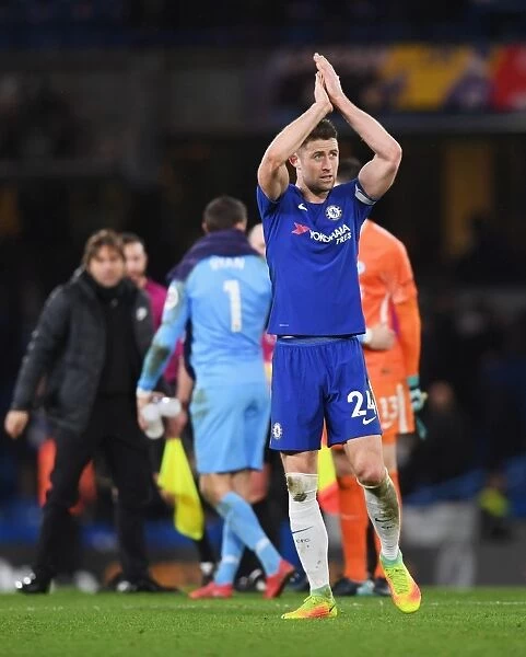 Chelsea's Gary Cahill Celebrates with Fans after Victory over Brighton