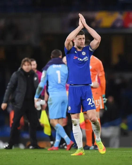 Framed Print : Chelsea's Gary Cahill Celebrates with Fans after Victory over Brighton