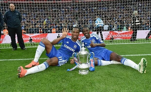 Chelsea's Glory: FA Cup Final Triumph over Liverpool - Drogba and Ramires Celebrate