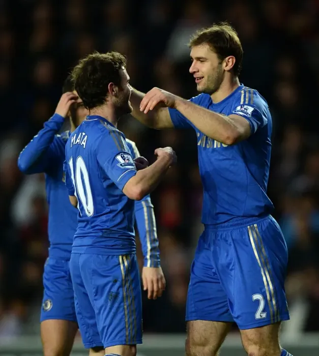 Framed Print : Chelsea's Ivanovic and Mata: Unstoppable Duo Celebrates Third Goal in FA Cup Victory over Southampton (January 2013) Framed Print : Chelsea's Ivanovic and Mata: Unstoppable Duo Celebrates Third Goal in FA Cup Victory over Southampton (January 2013)