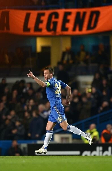 Chelsea's John Terry: Exulting in the Thrill of Scoring the Second Goal Against Steaua Bucharest in the Europa League Round of 16 (14th March 2013, Stamford Bridge)