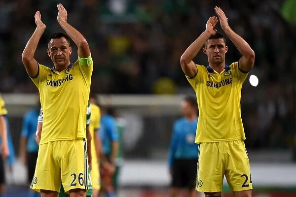 Chelsea's John Terry and Gary Cahill: Champions League Victory Celebration vs. Sporting Lisbon (September 30, 2014)